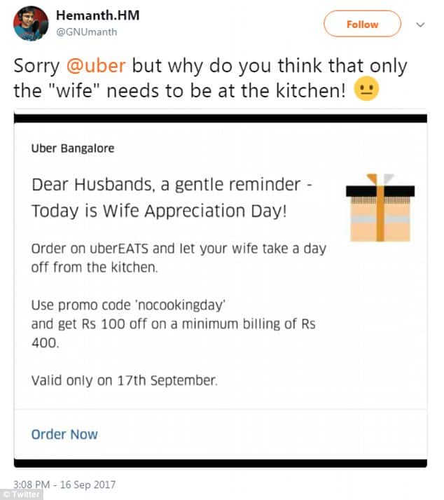 Uber Wife Appreciation Marketing Fail